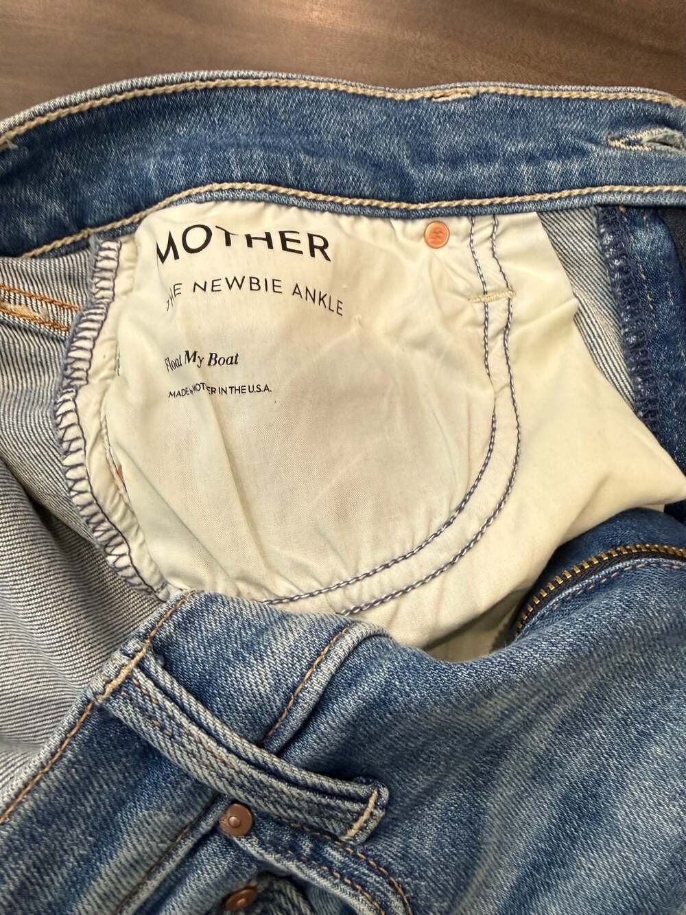 MOTHER The Newbie Ankle Jeans Size 25 Float My Boat - Picture 3 of 5